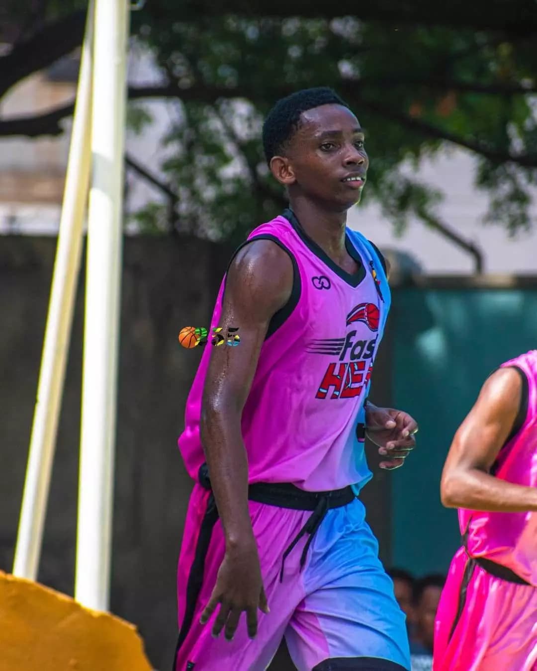 Elevate your game with these custom basketball shorts, featuring a stunning pink and blue gradient design that is sublimated for durability and long-lasting wear.