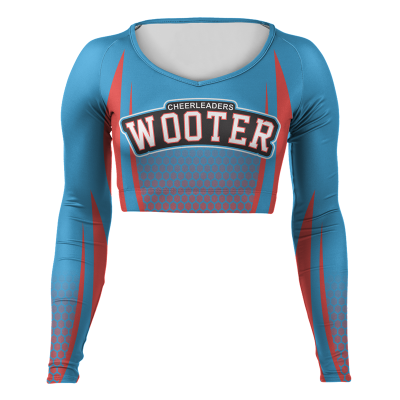 Buy Custom Long Sleeved Crew Neck Cheerleading Crop Tops Online | Wooter Apparel