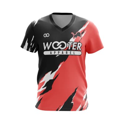 Sublimated Custom Team V-Neck T-Shirt - Your Team, Your Pride, Your Style by Wooter Apparel.
