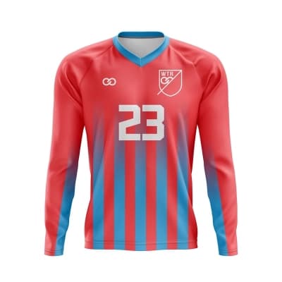 Buy Custom V-Neck Long Sleeve Soccer Jerseys Online | Wooter Apparel