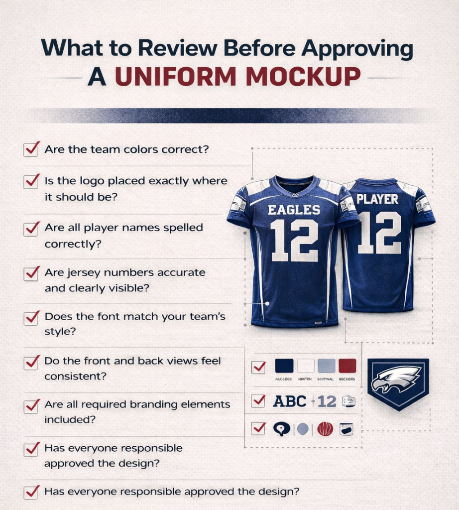 custom uniform mockup checklist