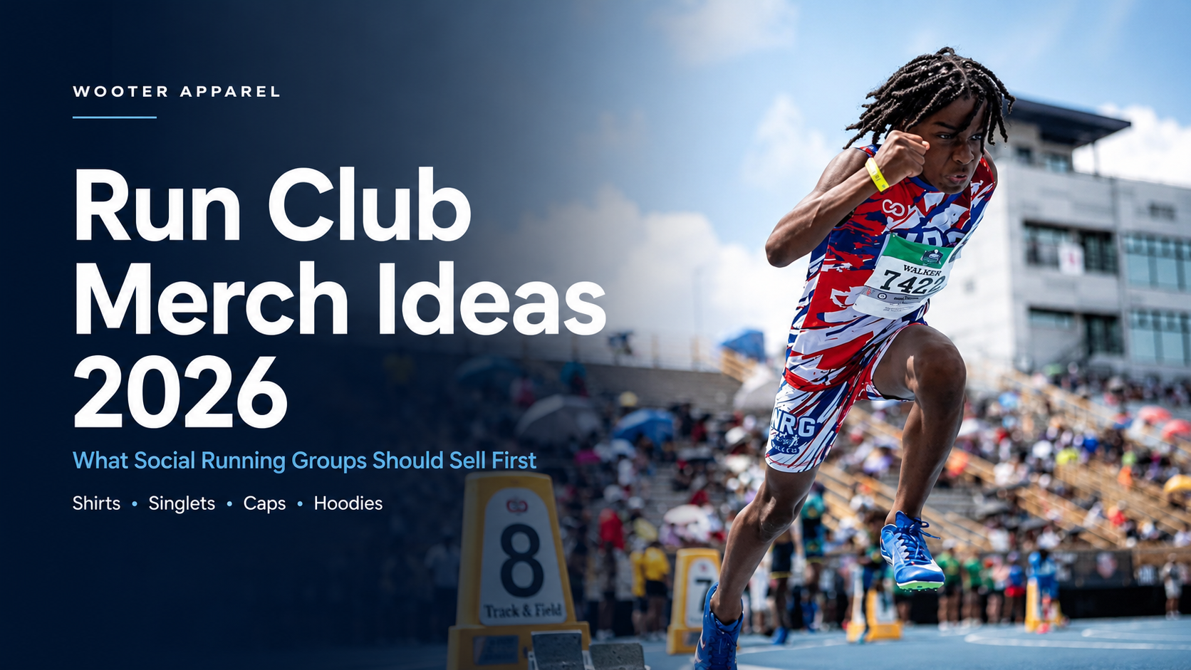 Run club merch ideas for 2026 featuring custom shirts, singlets, caps, and hoodies for social running groups.