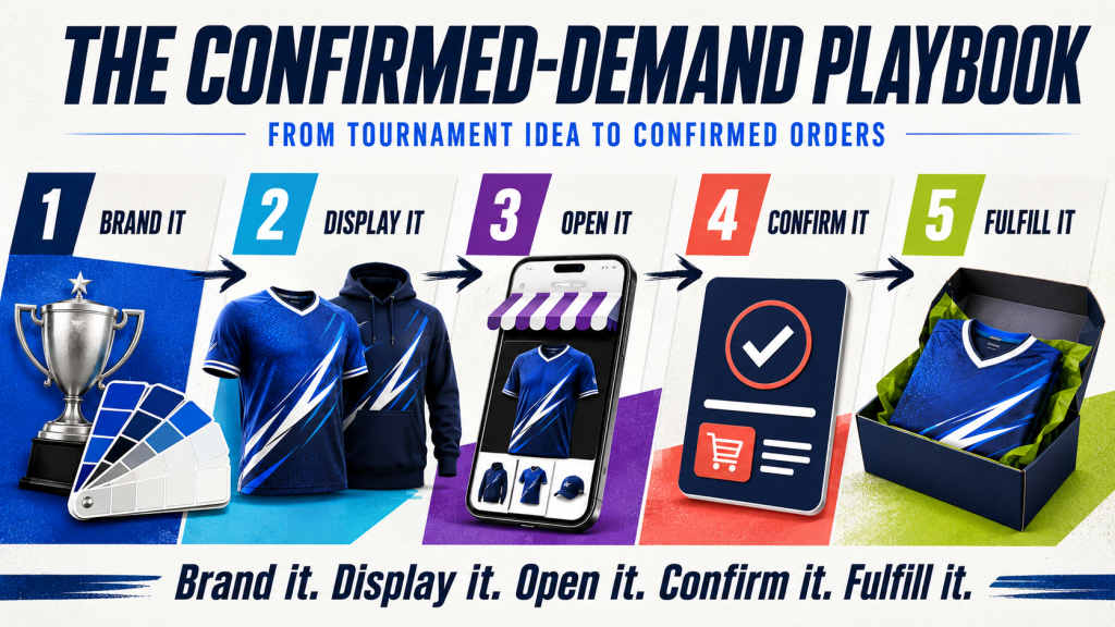 Five-step confirmed-demand playbook for tournament merchandise preorders