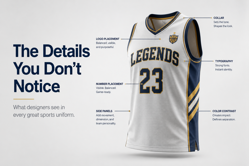 Sports jersey design breakdown showing details designers notice