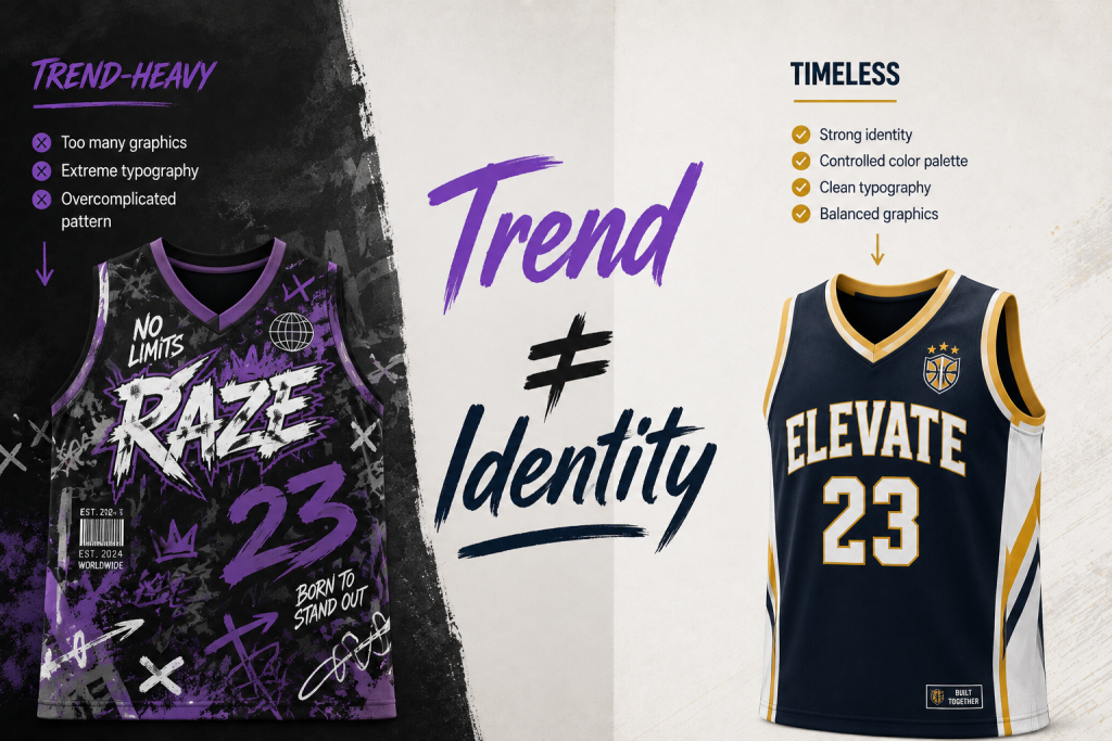 Comparison of trend-heavy and timeless sports uniform design