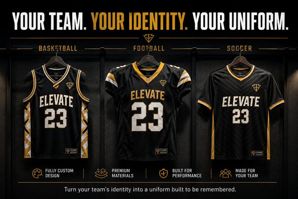 Custom sports jerseys representing team identity and professional uniform design