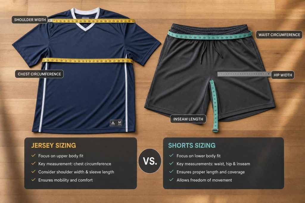 Jersey Sizing vs. Shorts Sizing: Key Differences