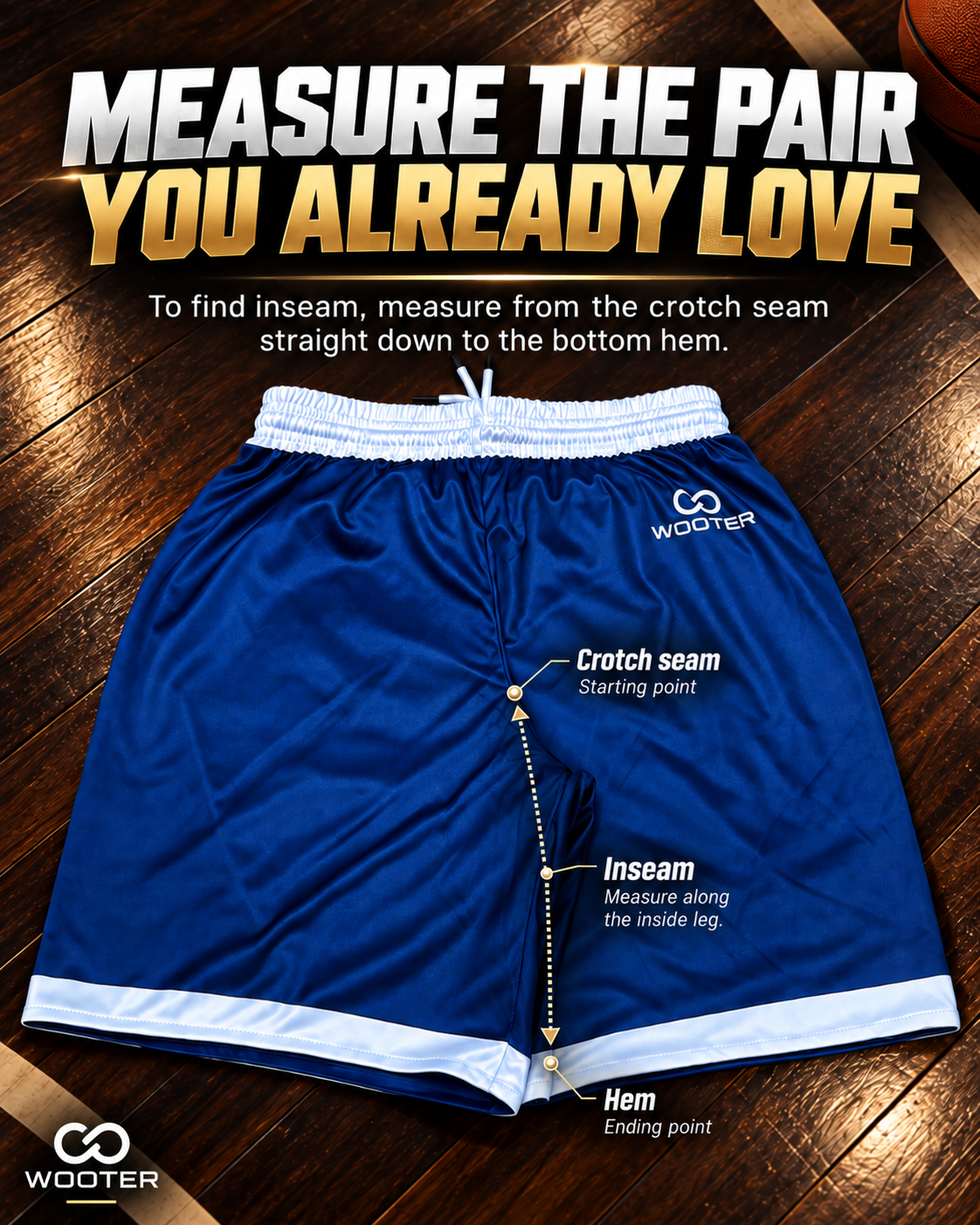 How to measure basketball shorts inseam from the crotch seam to the bottom hem